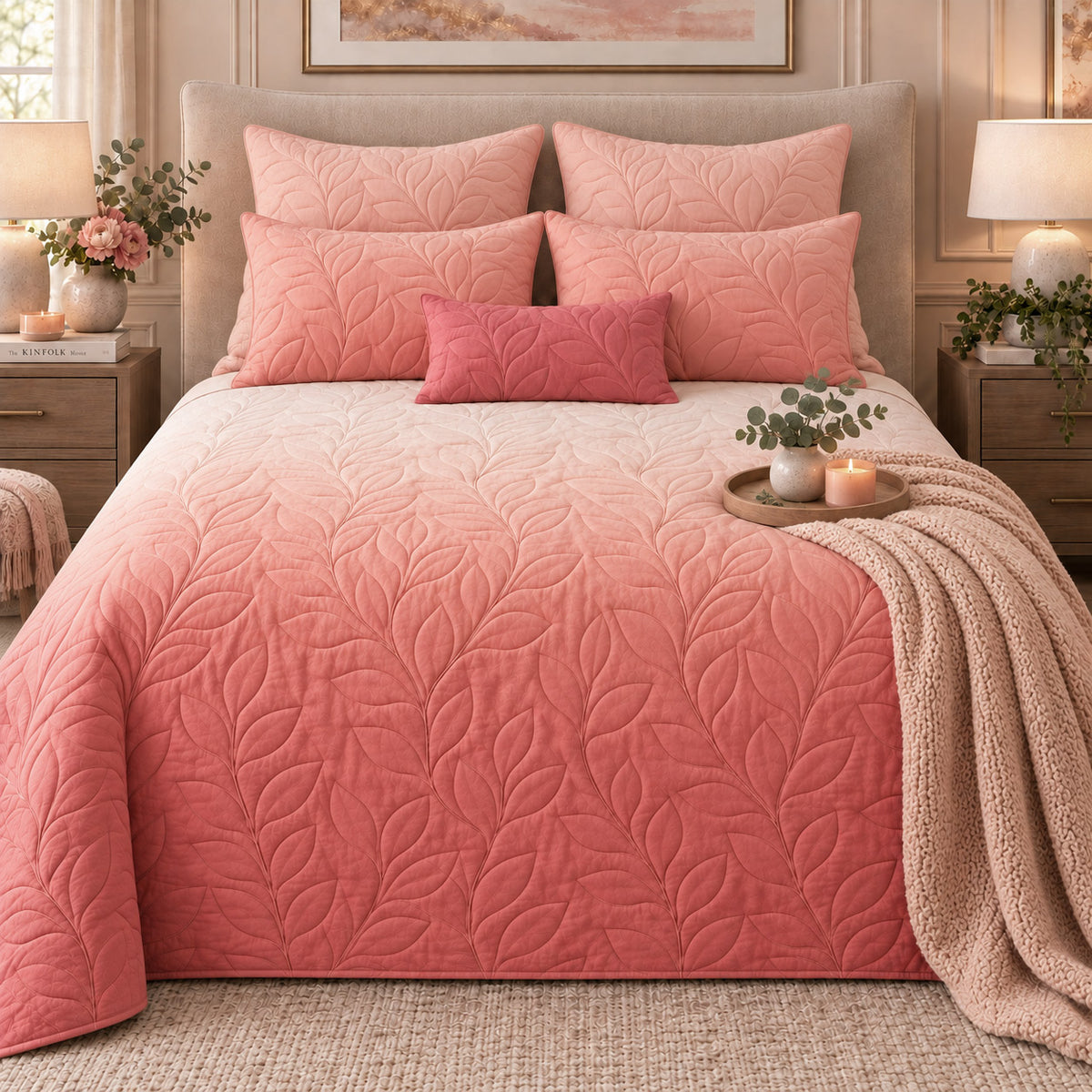 ANSEL NORTHERN LIGHTS - FESTIVE COLLECTION OMBRE QUILTED BEDCOVER SET