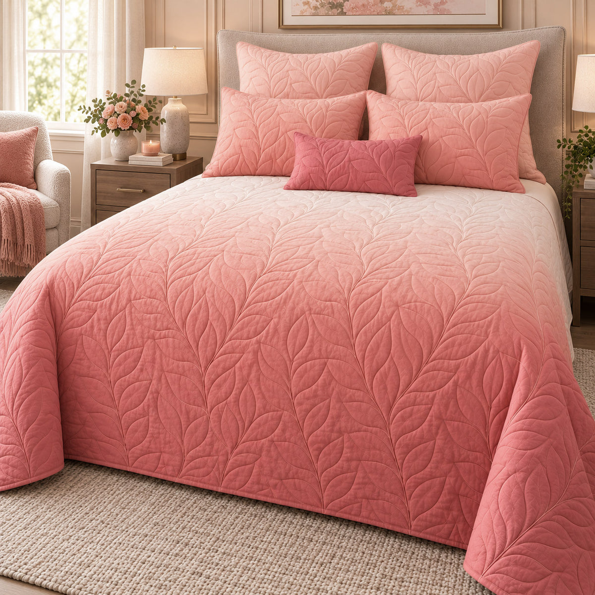 ANSEL NORTHERN LIGHTS - FESTIVE COLLECTION OMBRE QUILTED BEDCOVER SET
