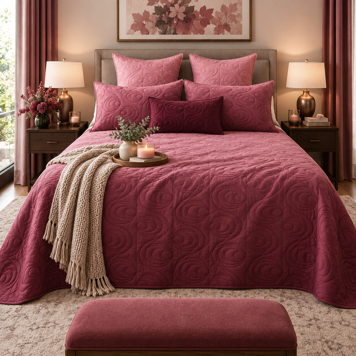 ARCHIE NORTHERN LIGHTS - FESTIVE COLLECTION OMBRE QUILTED BEDCOVER SET