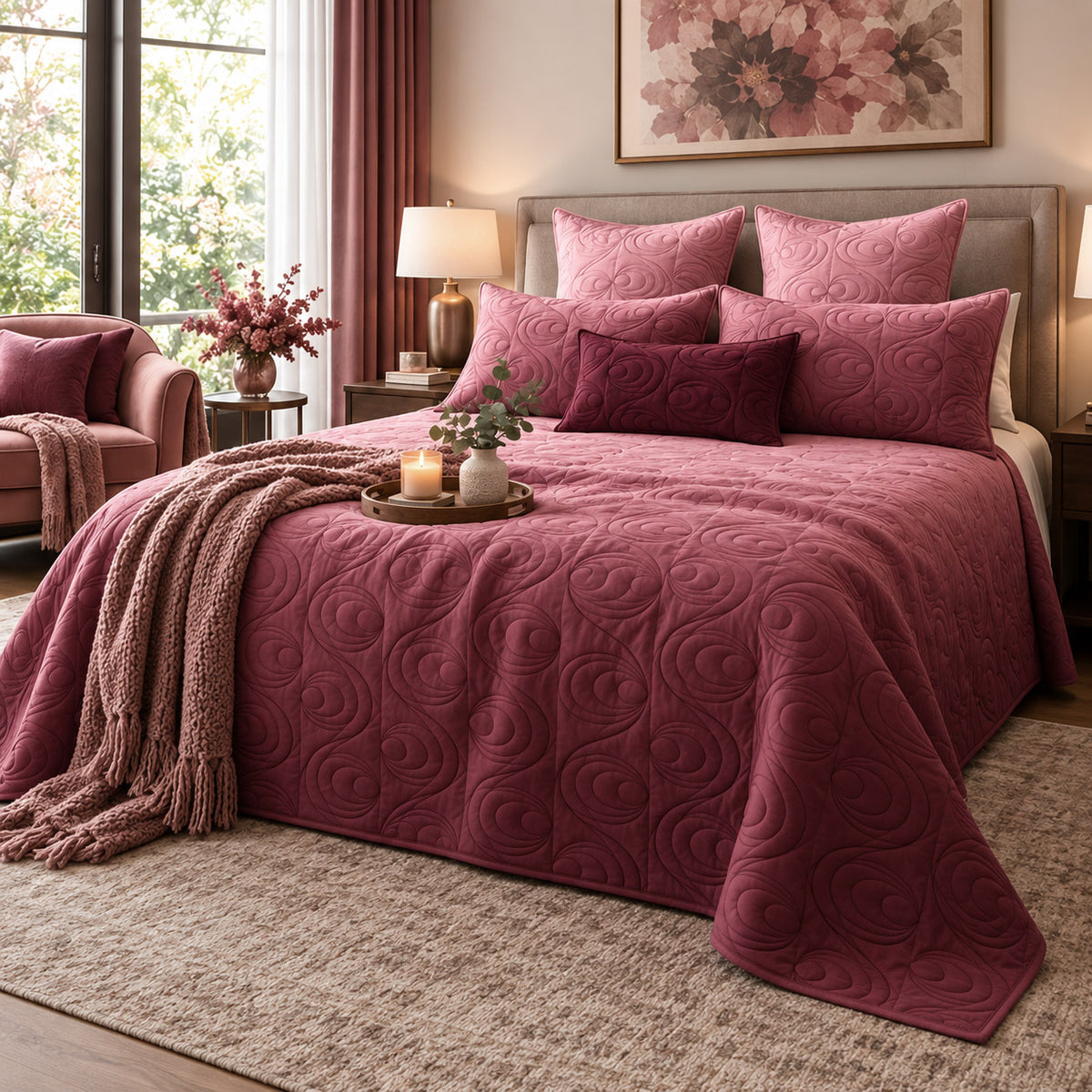 ARCHIE NORTHERN LIGHTS - FESTIVE COLLECTION OMBRE QUILTED BEDCOVER SET