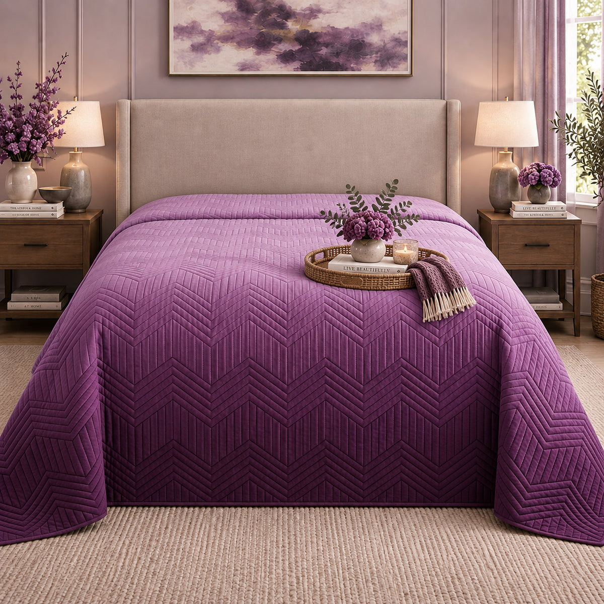 ASHTON NORTHERN LIGHTS - FESTIVE COLLECTION OMBRE QUILTED BEDCOVER SET
