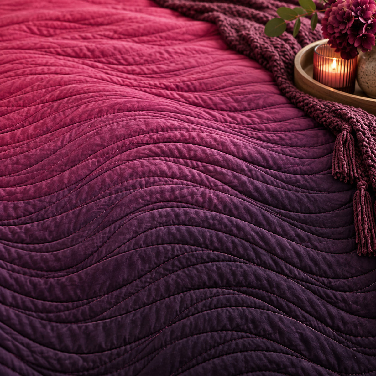 AUSTIN NORTHERN LIGHTS - FESTIVE COLLECTION OMBRE QUILTED BEDCOVER SET