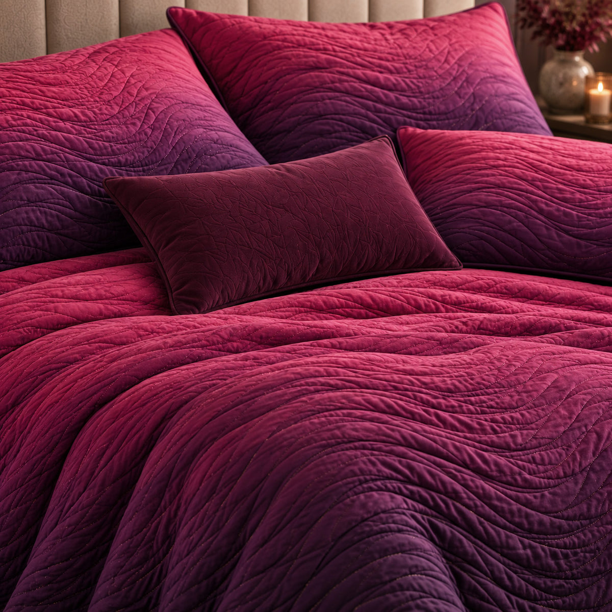 AUSTIN NORTHERN LIGHTS - FESTIVE COLLECTION OMBRE QUILTED BEDCOVER SET