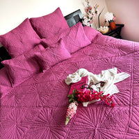 HARMONIE MEDITERRANEAN SERENITY VINTAGE WINE QUILTED 6 PIECE BEDCOVER SET