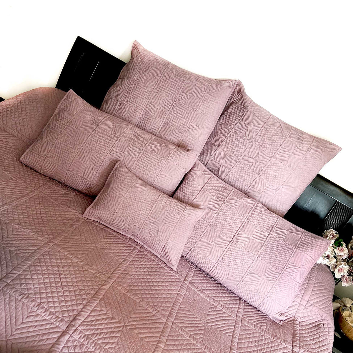 Heather Mediterranean Serenity Rosy Beige Quilted 6 Piece Bedcover Set ...