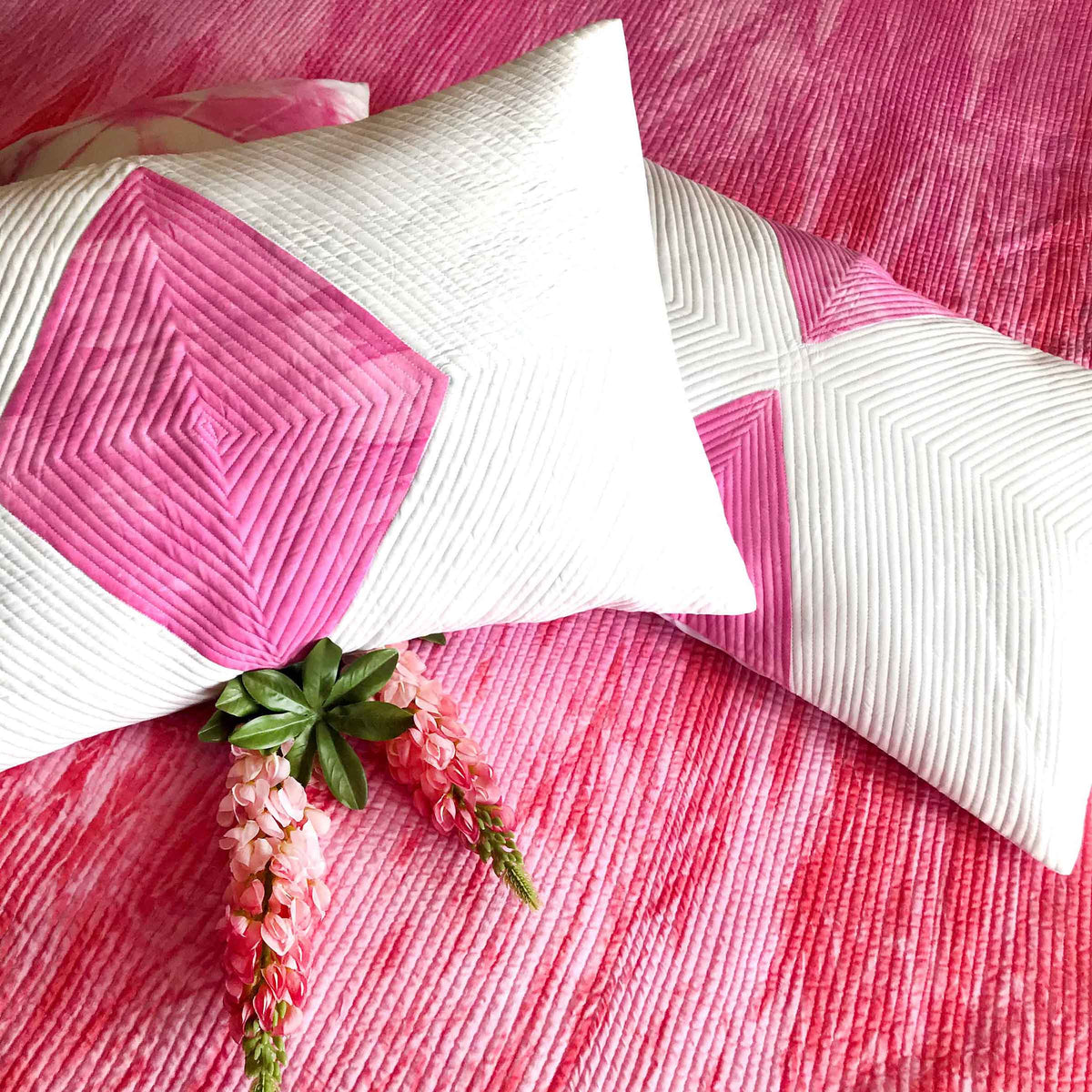 CATHERINE  COLOUR CASCADE SHIBORI SHABANG QUILTED 4 PIECE BEDCOVER SET