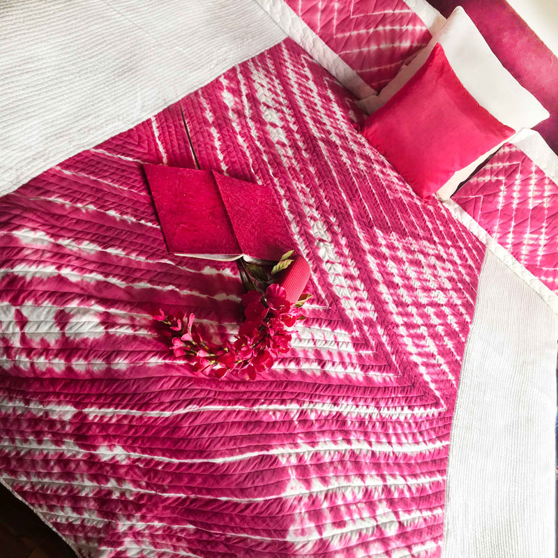 CELINE  COLOUR CASCADE SHIBORI SHABANG QUILTED BEDCOVER SET