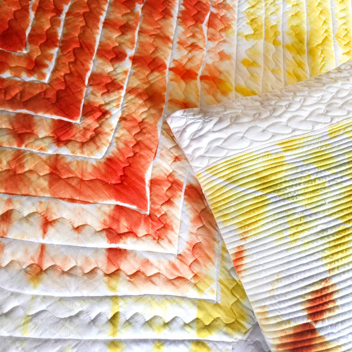 CELESTE  COLOUR CASCADE SHIBORI SHABANG QUILTED BEDCOVER SET