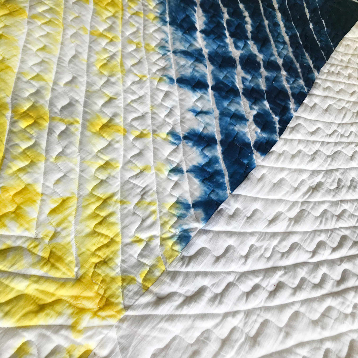 CYNTHIA  COLOUR CASCADE SHIBORI SHABANG QUILTED BEDCOVER SET