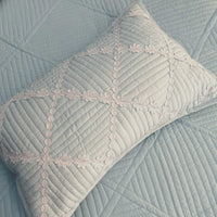 HEIDI MEDITERRANEAN SERENITY SKY BLUE QUILTED 6 PIECE BEDCOVER SET