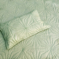 HELENA MEDITERRANEAN SERENITY BLOOMING GREEN QUILTED 6 PIECE BEDCOVER SET