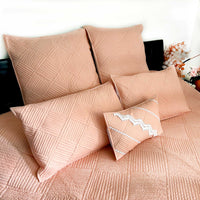 HARRIETT MEDITERRANEAN SERENITY PLEASANT PEACH QUILTED 6 PIECE BEDCOVER SET