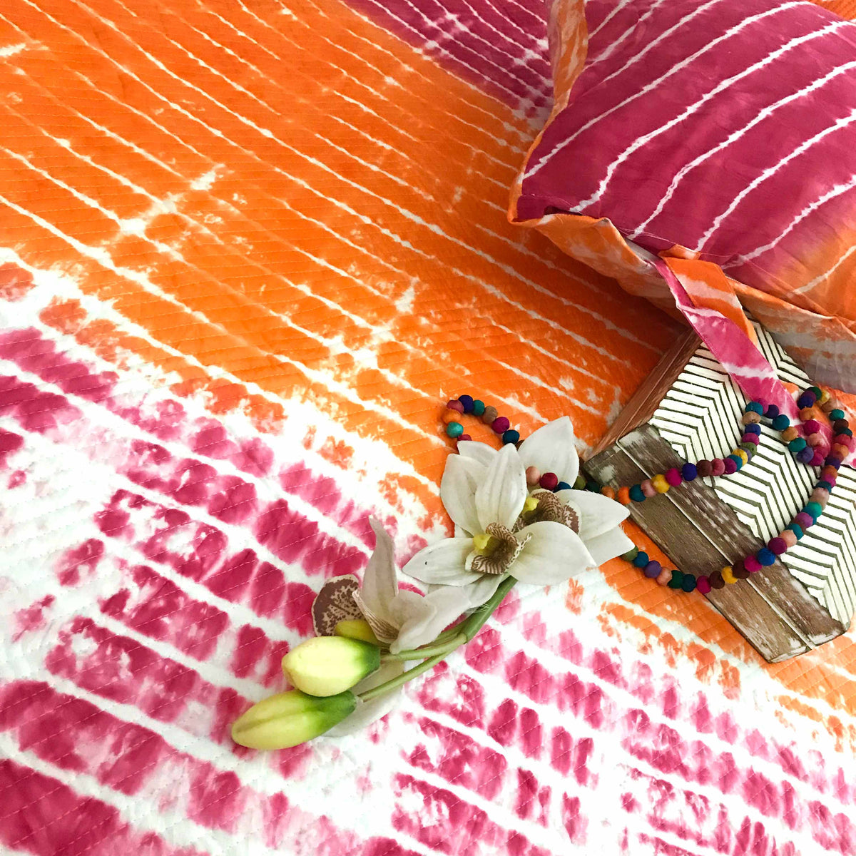 ANA SHIBORI SHABANG QUILTED BEDCOVER SET