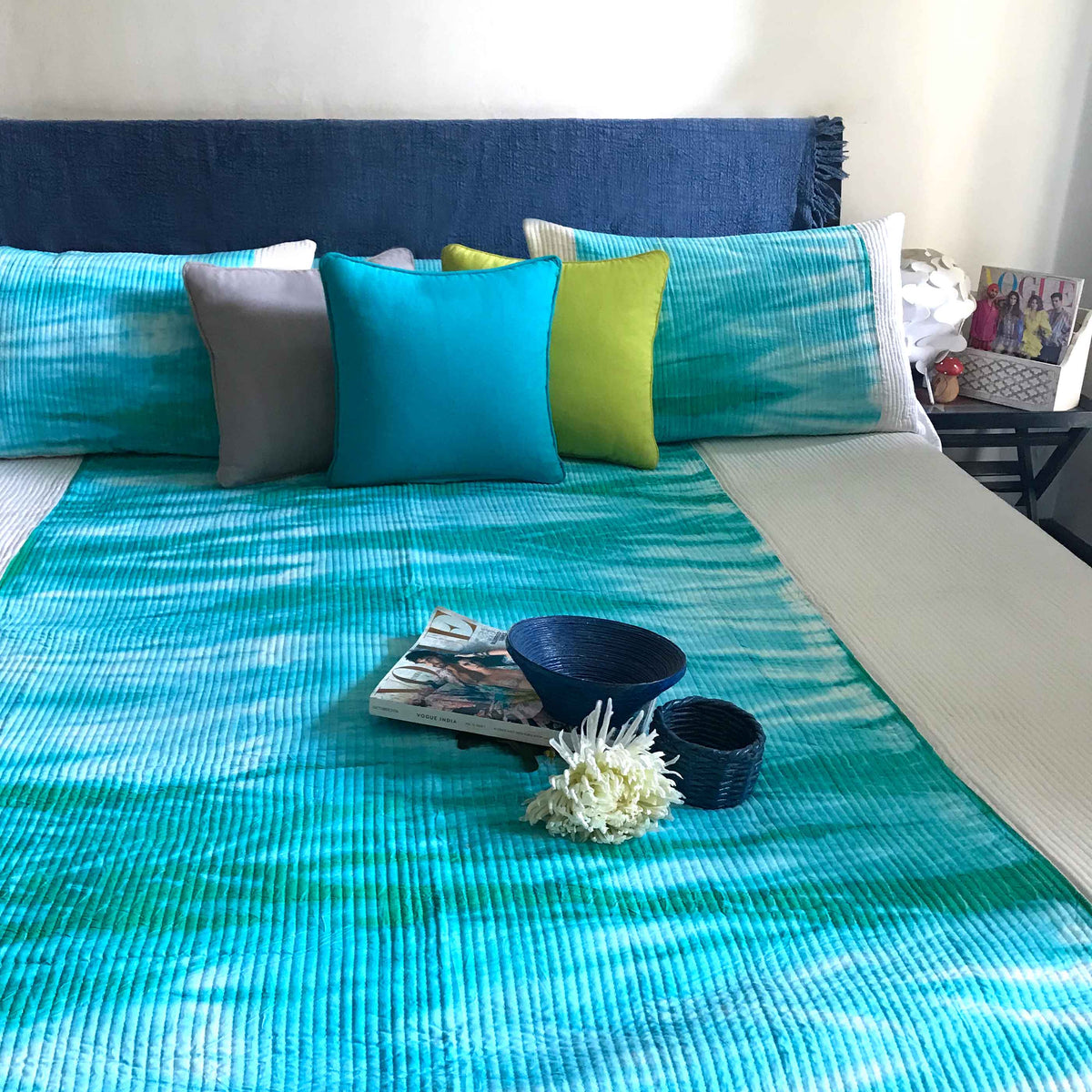 ALARINA SHIBORI SHABANG QUILTED BEDCOVER SET
