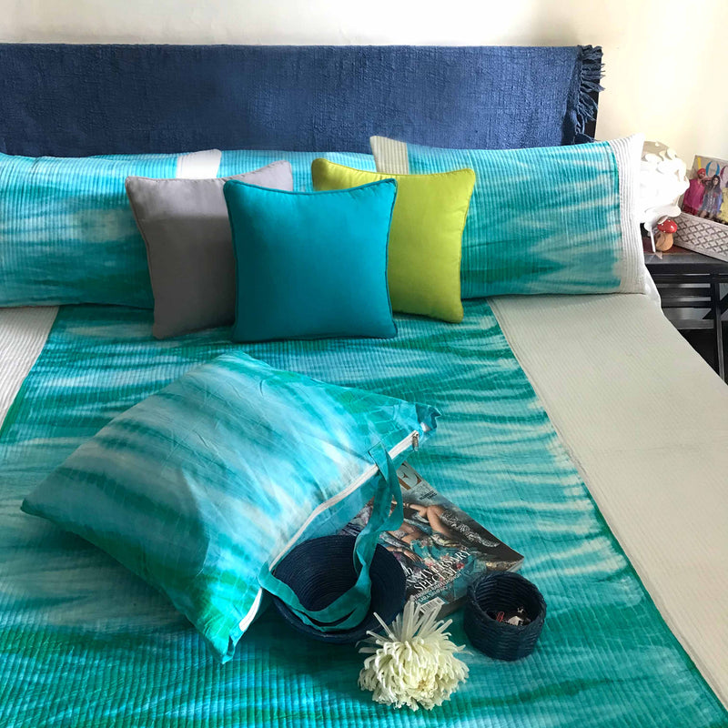 ALARINA SHIBORI SHABANG QUILTED BEDCOVER SET