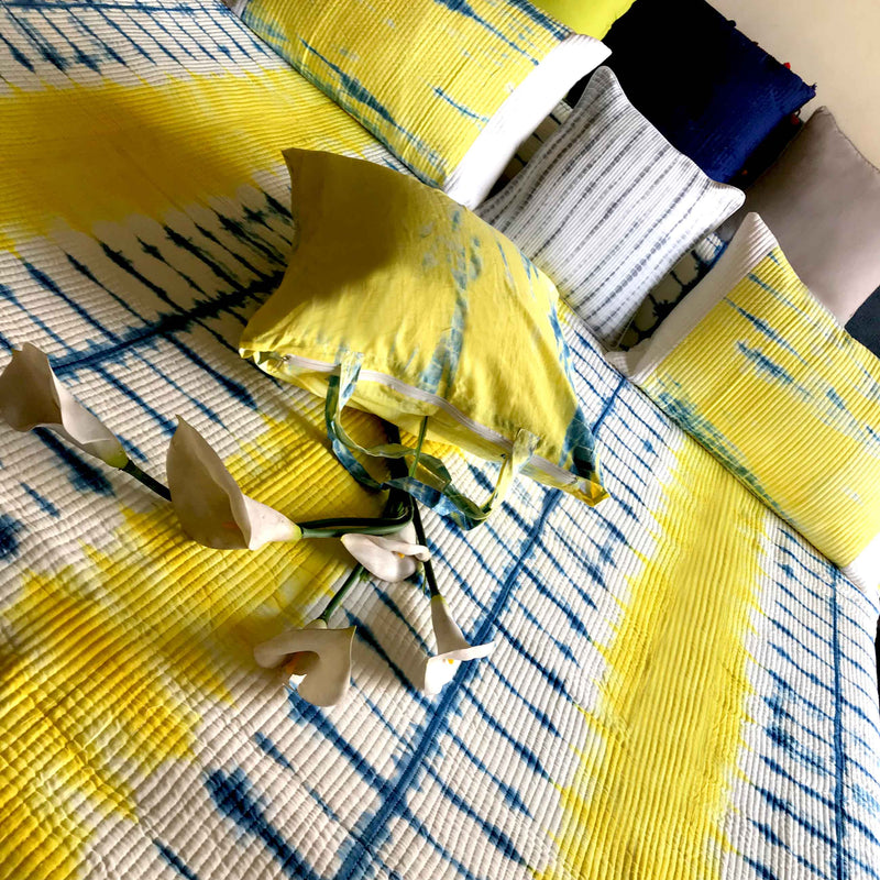 AZVA SHIBORI SHABANG QUILTED BEDCOVER SET