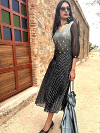 COLETTE ANSEL ADAMS INSPIRED BROCADE DRESS