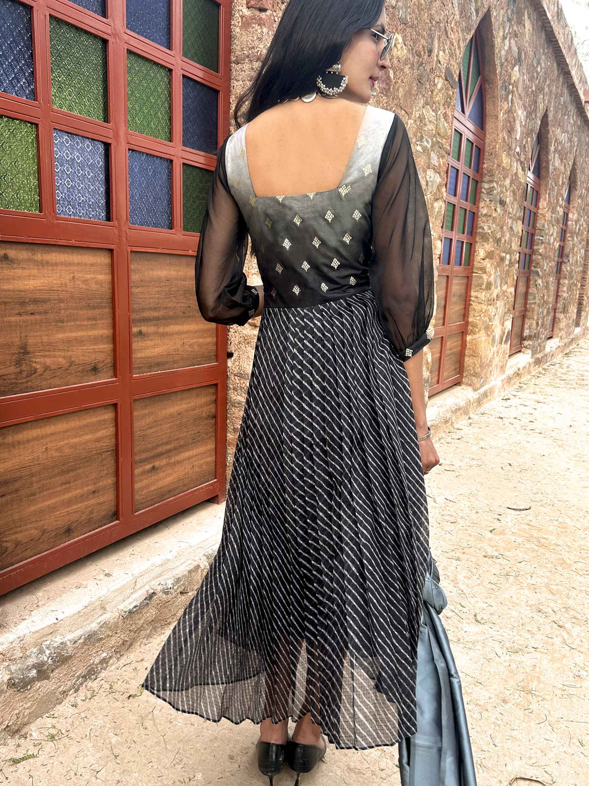 COLETTE ANSEL ADAMS INSPIRED BROCADE DRESS