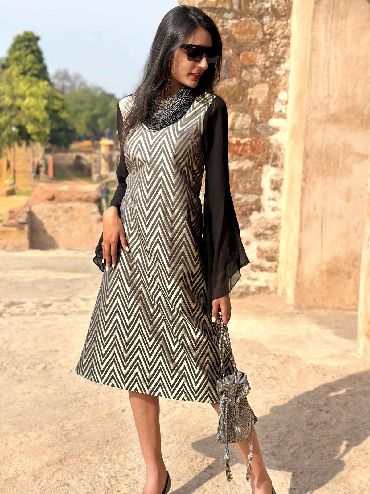 CHARLOTTE ANSEL ADAMS INSPIRED BROCADE DRESS