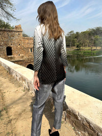 CHELSEA ANSEL ADAMS INSPIRED PURE SILK TESSELLATION TUNIC SET