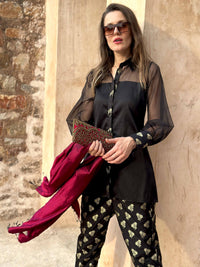 CYNTHIA ANSEL ADAMS INSPIRED BROCADE CO-ORD SET