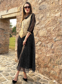 CLARISSA ANSEL ADAMS INSPIRED BROCADE DRESS