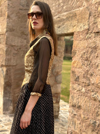 CLARISSA ANSEL ADAMS INSPIRED BROCADE DRESS