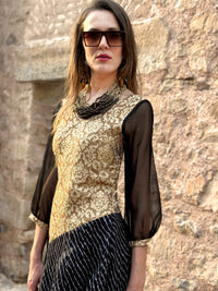 CLARISSA ANSEL ADAMS INSPIRED BROCADE DRESS
