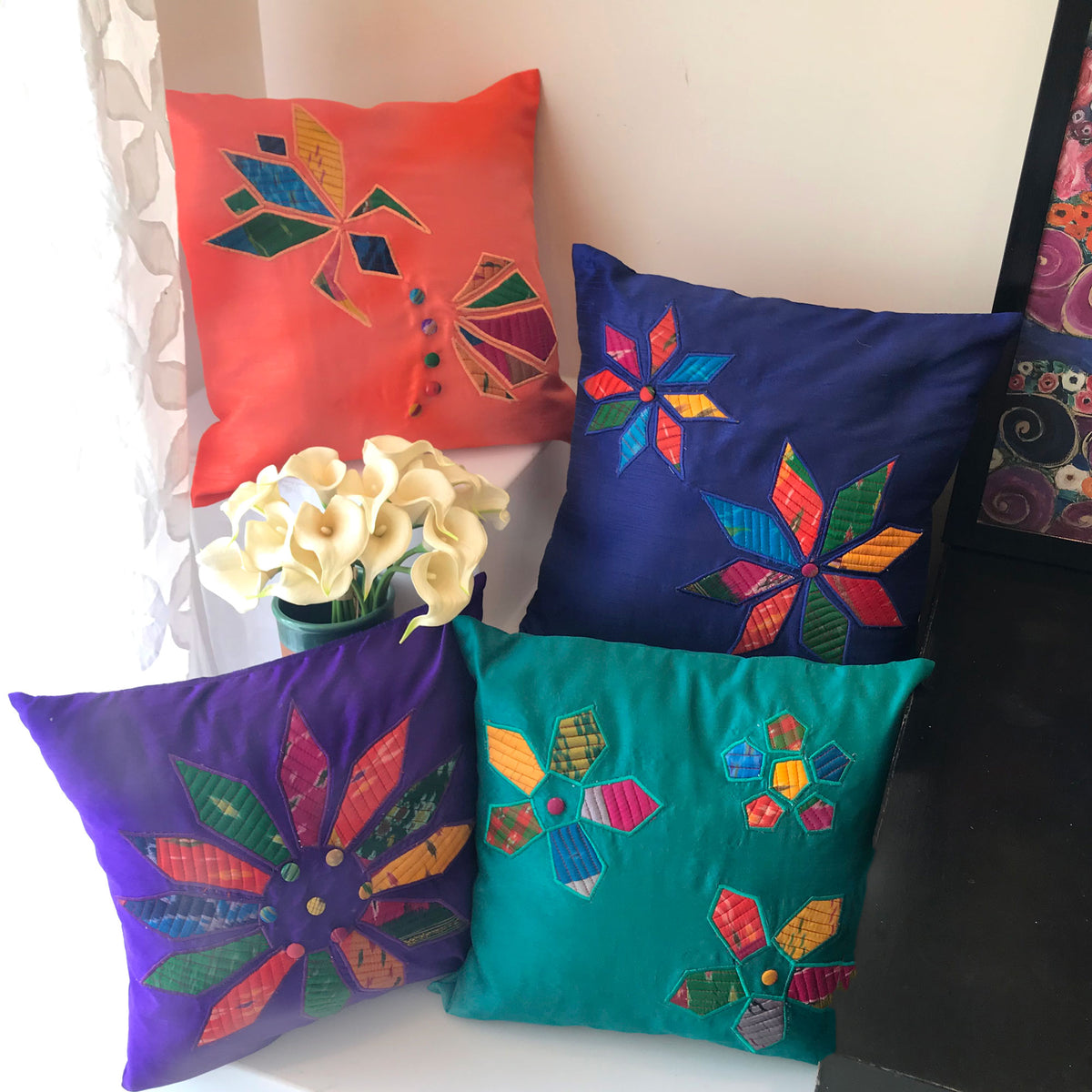 EVELYNN SALZBURG SPRING APPLIQUE CUSHION COVER SET