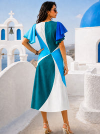 SINDEE SONIA DELAUNAY INSPIRED HAND WOVEN COTTON PATCHWORK DRESS