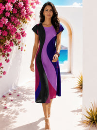 SOFIA SONIA DELAUNAY INSPIRED HAND WOVEN COTTON PATCHWORK DRESS
