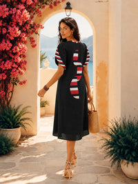 SUZIE SONIA DELAUNAY INSPIRED HAND WOVEN COTTON PATCHWORK DRESS