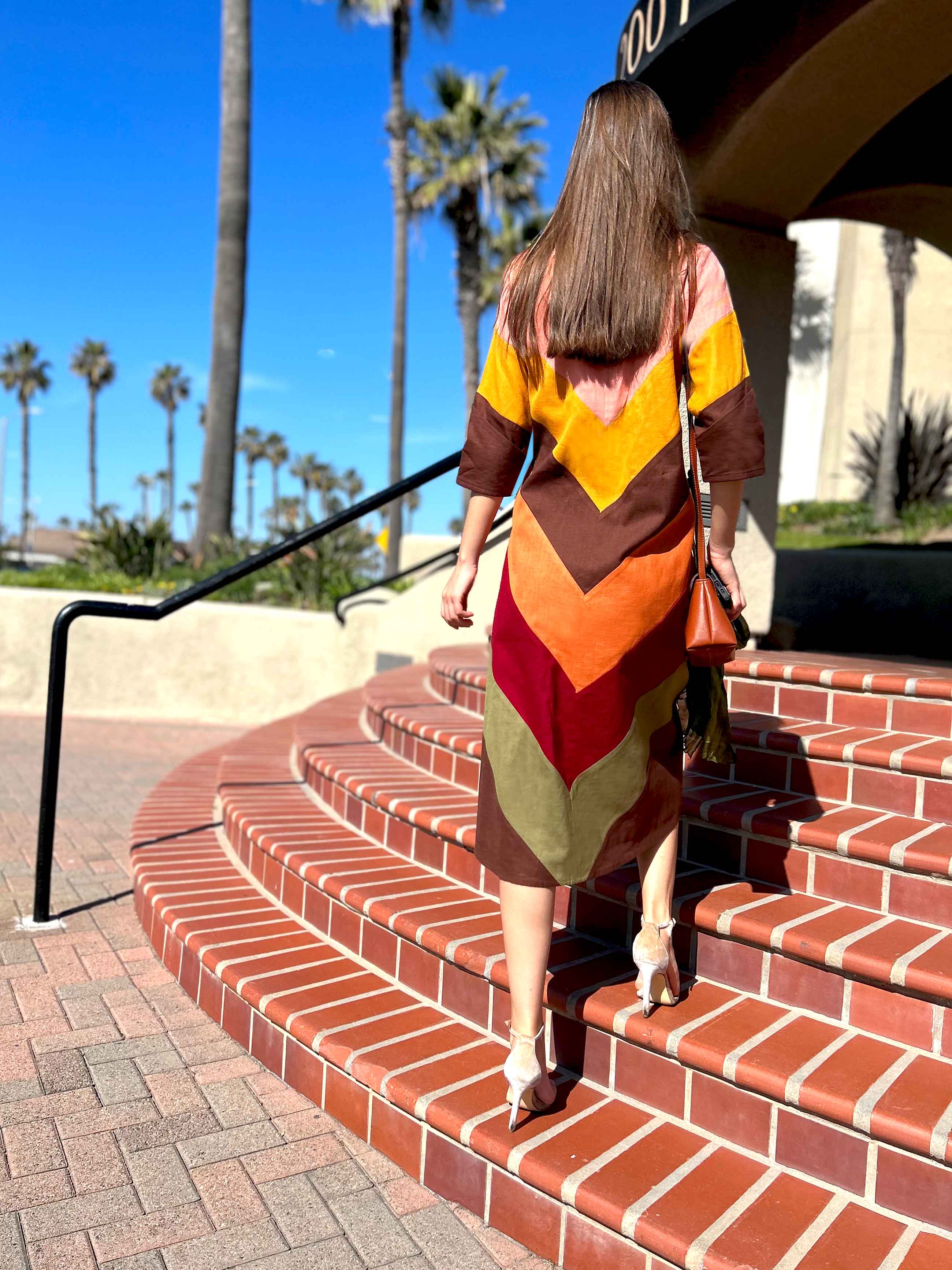 美品✨サラマリカ　Cotton Triangle Patchwork Dress Melina California Colors Mondrian Hand Woven Cotton Patchwork