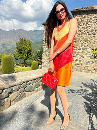 DEANNA FESTIVE FLAMBOYANCE BROCADE DRESS