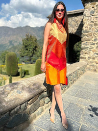 DEANNA FESTIVE FLAMBOYANCE BROCADE DRESS