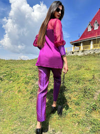 DELPHINE FESTIVE FLAMBOYANCE BROCADE  CO-ORD SET