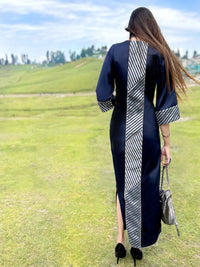 DIVA FESTIVE FLAMBOYANCE SILK BROCADE PATCHWORK LONG DRESS