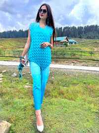 DENISE FESTIVE FLAMBOYANCE PURE SILK TESSELLATION TUNIC SET