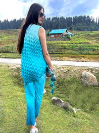 DENISE FESTIVE FLAMBOYANCE PURE SILK TESSELLATION TUNIC SET