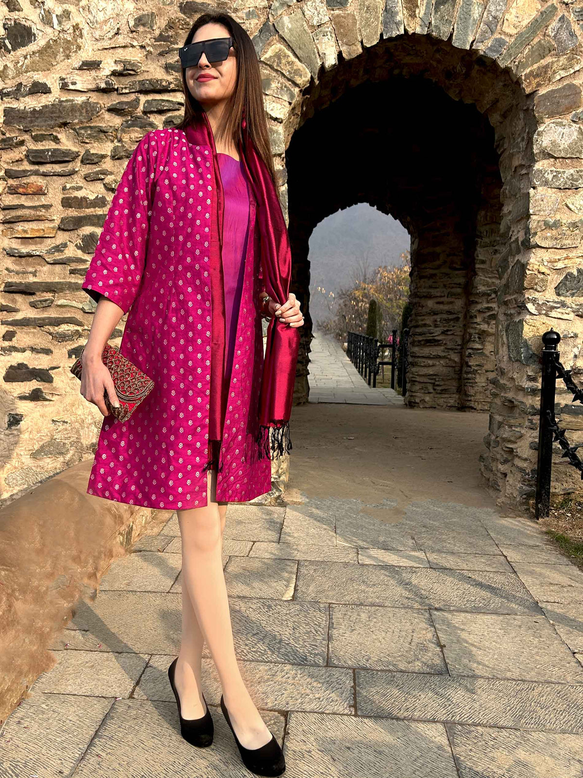 DELAINEY FESTIVE FLAMBOYANCE BROCADE JACKET SET