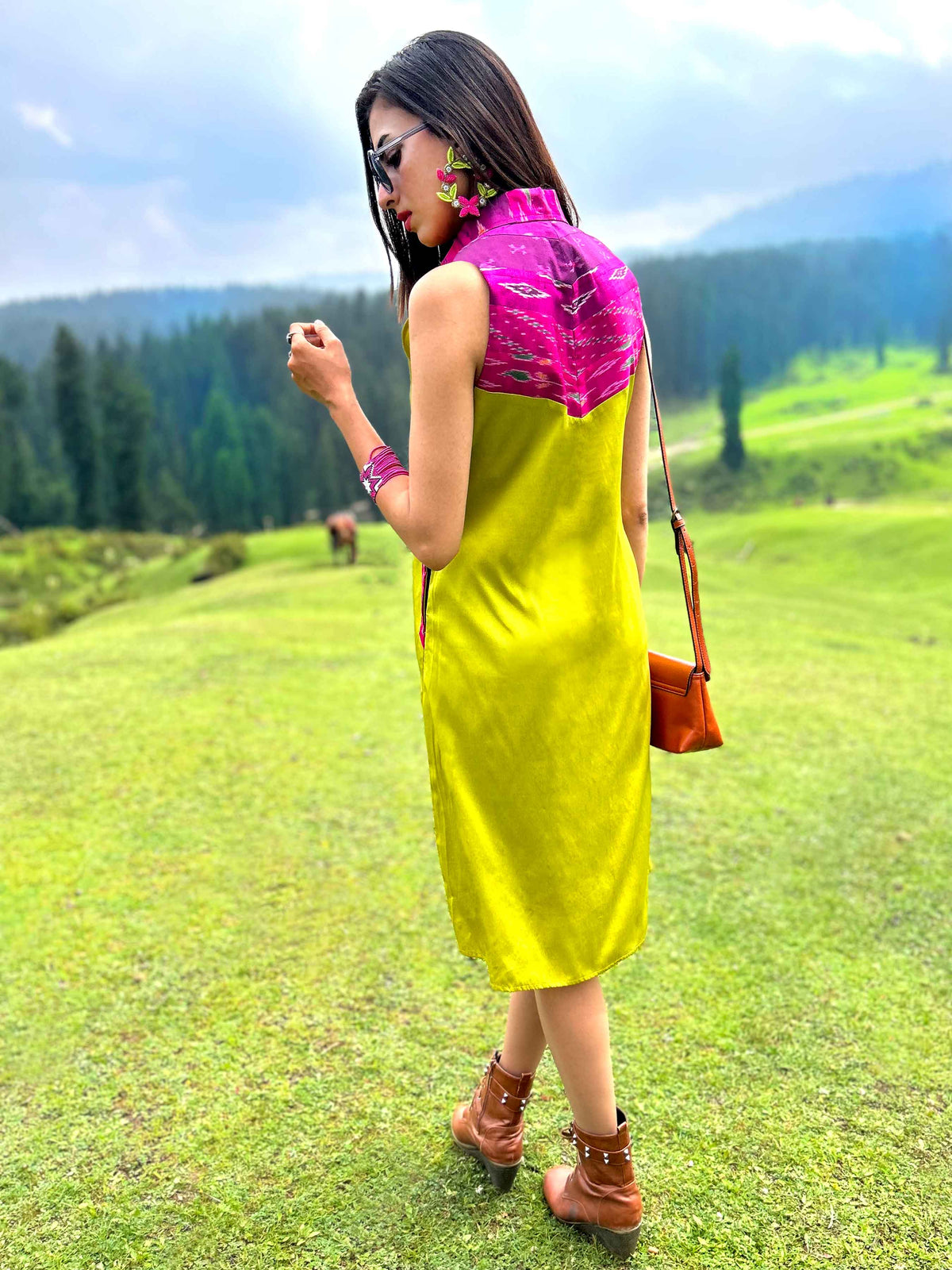 silk patchwork dress Patchwork Sari Silk Halter Dress