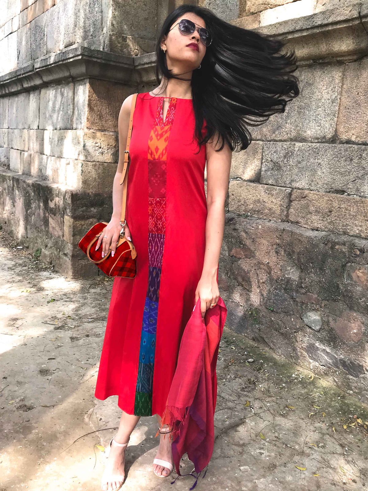 silk patchwork dress Patchwork Sari Silk Halter Dress