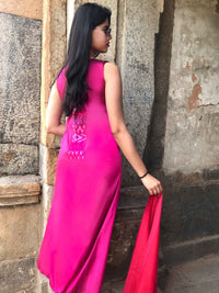 TATUM TAFFETA TROVE PATOLA SILK PATCHWORK DRESS