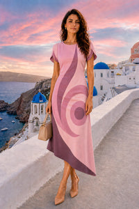 SINCLAIRE SONIA DELAUNAY INSPIRED HAND WOVEN COTTON PATCHWORK DRESS