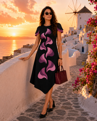 SOLEIL SONIA DELAUNAY INSPIRED HAND WOVEN COTTON PATCHWORK DRESS
