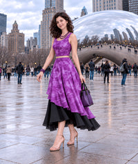 EILEEN COLORS OF CELEBRATION PURE CHINON DRESS