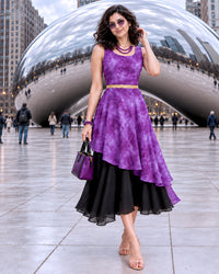 EILEEN COLORS OF CELEBRATION PURE CHINON DRESS