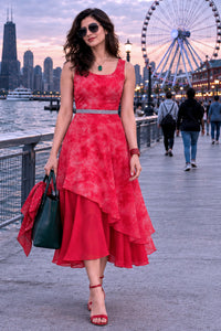 ESTHER COLORS OF CELEBRATION PURE CHINON DRESS