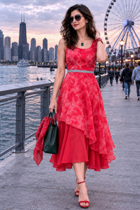 ESTHER COLORS OF CELEBRATION PURE CHINON DRESS