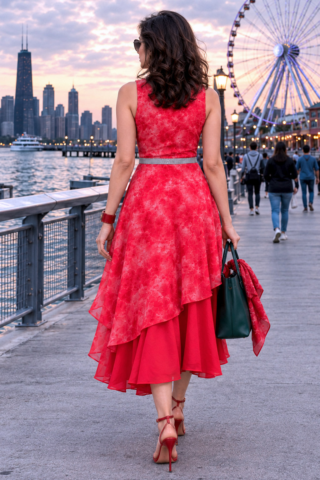 ESTHER COLORS OF CELEBRATION PURE CHINON DRESS